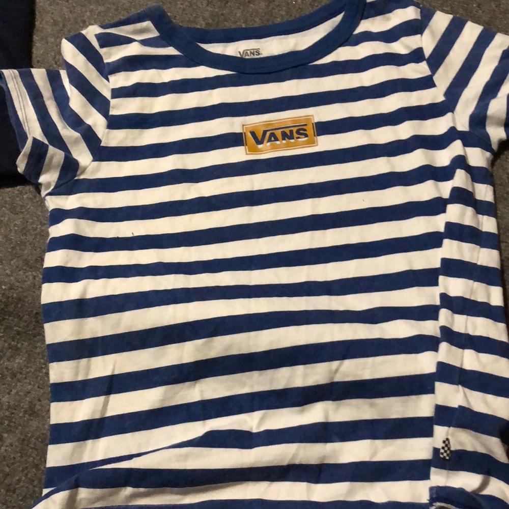 black and white vans t-shirt with yellow vansprint